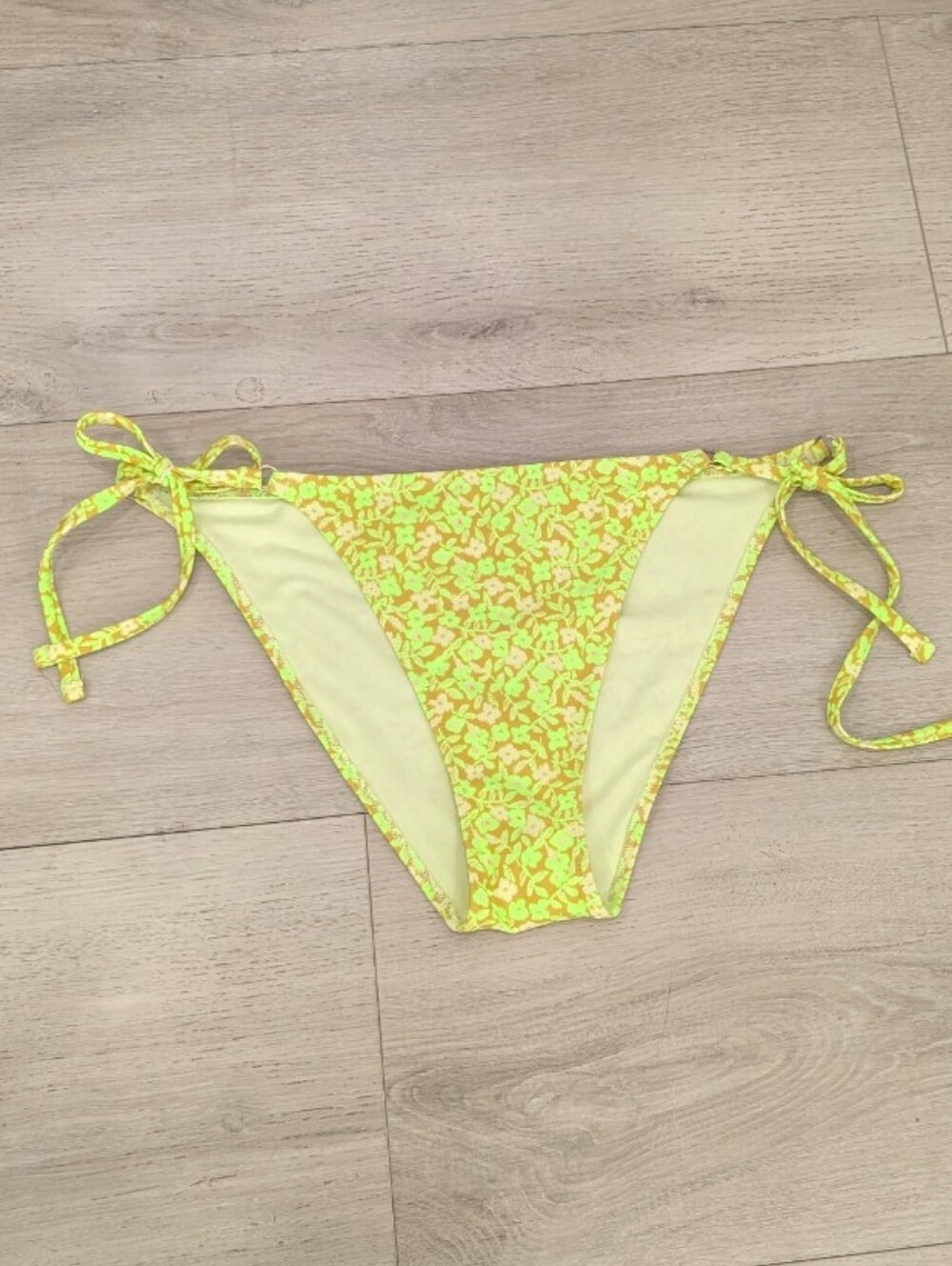 Aerie Florescent Green/Brown  Tie Up Bikini Bottoms
